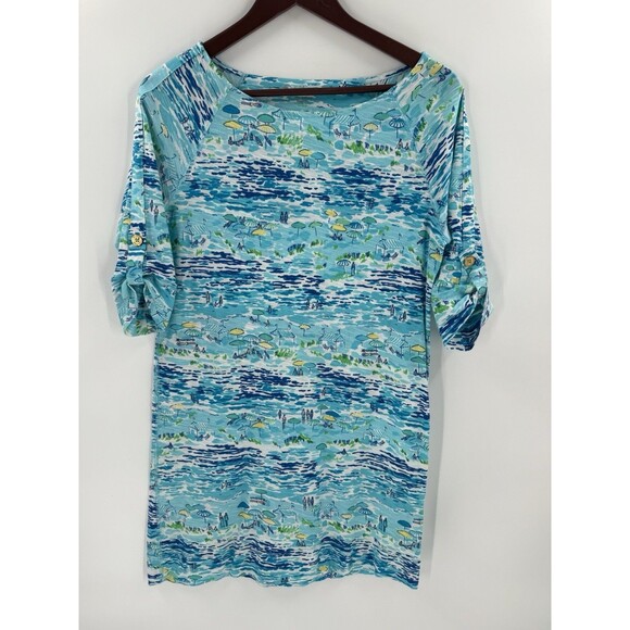 Lilly Pulitzer High Tide Toile Beach Resort Dress Size XSMALL Easy Wear EUC - Picture 5 of 12